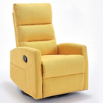 Manual Recliner Chair with Rocker and Swivel in Fabric