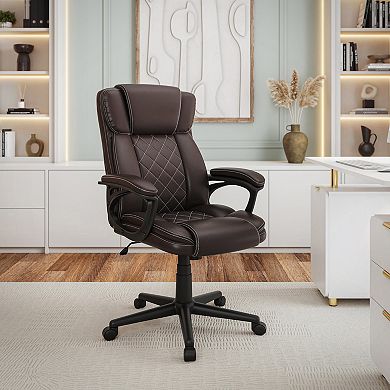 Ergonomic Executive High Back Office Chair with Adjustable Height and Lumbar Support
