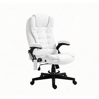 Ergonomic High-Back Massage Office Chair with Retractable Footrest and Vibrating Motors