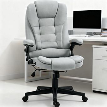 Ergonomic High-Back Massage Office Chair with Retractable Footrest and Vibrating Motors