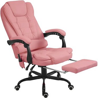 Ergonomic High-Back Massage Office Chair with Retractable Footrest and Vibrating Motors