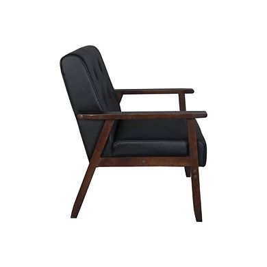 Upholstered Retro Accent Wooden Armchair
