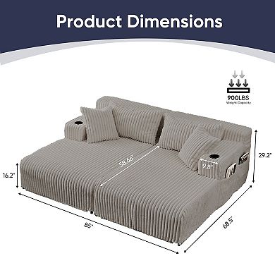 Oversized Loveseat Sectional Sofa