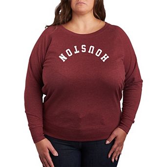 Plus Size Houston Upside Down French Terry Long Sleeve Tee