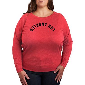 Plus Size Los Angeles Upside Down French Terry Long Sleeve Tee