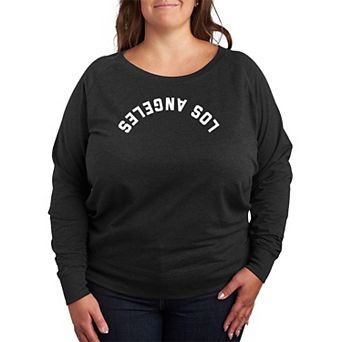 Plus Size Los Angeles Upside Down French Terry Long Sleeve Tee