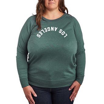 Plus Size Los Angeles Upside Down French Terry Long Sleeve Tee