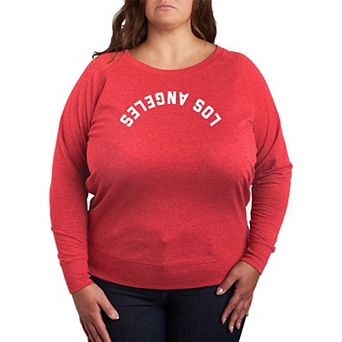 Plus Size Los Angeles Upside Down French Terry Long Sleeve Tee