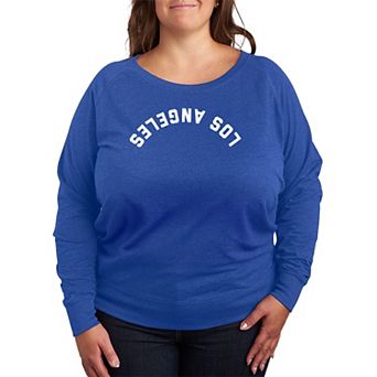Plus Size Los Angeles Upside Down French Terry Long Sleeve Tee