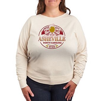 Plus Size Beer City Asheville, North Carolina French Terry Long Sleeve Tee