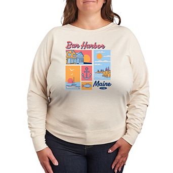 Plus Size Bar Harbor, Maine French Terry Long Sleeve Tee