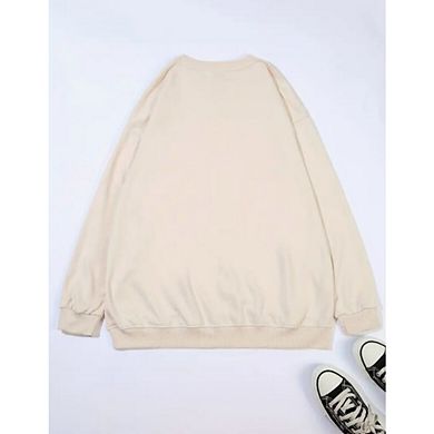 Womens Plus Hoodies Sweatshirts Oversise Causal Letter Print Fall Pullover Sweaters Clothes