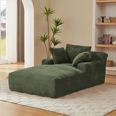 Oversized Corduroy Compression Lounge Chair,Single Seater Sofa ，No Assembly