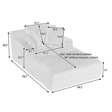 Oversized Corduroy Compression Lounge Chair,Single Seater Sofa ，No Assembly