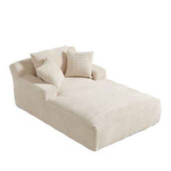 78.7" Oversized Corduroy Compression Lounge Chair,Reading Chair for Living Room,No Assembly