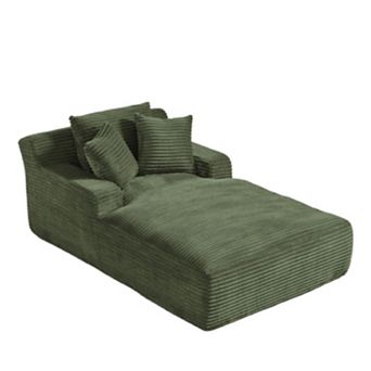 Oversized Corduroy Compression Lounge Chair,Single Seater Sofa ，No Assembly