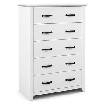 Tall Storage Dresser with 5 Pull-out Drawers for Bedroom and Living Room