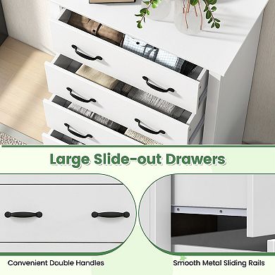 Tall 5 Drawer Dresser Storage Cabinet for Bedroom Living Room