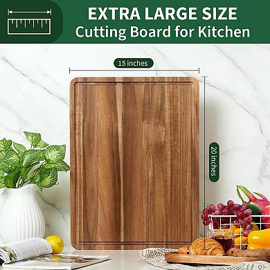 IDEALHOUSE Reversible Acacia Wood Butcher Block