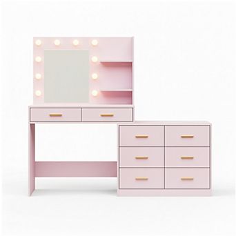 IDEALHOUSE 61" Lighted Makeup Vanity