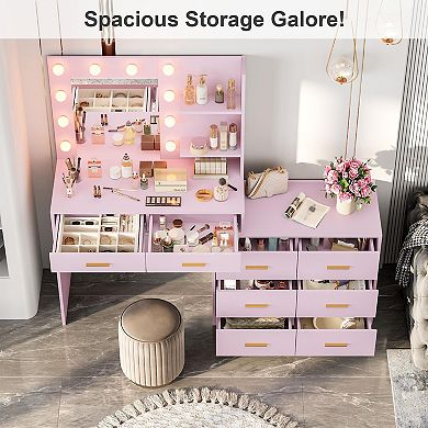 IDEALHOUSE 61" Lighted Makeup Vanity