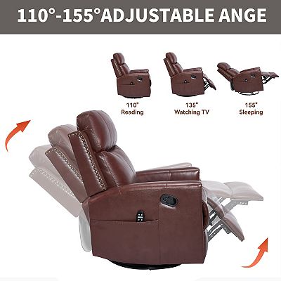 ANJ Oversized Rocker Recliner Chair with Massage and Heat, Manual
