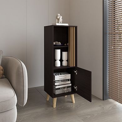 Vance 47" High One Door Cabinet With Two Open Shelves