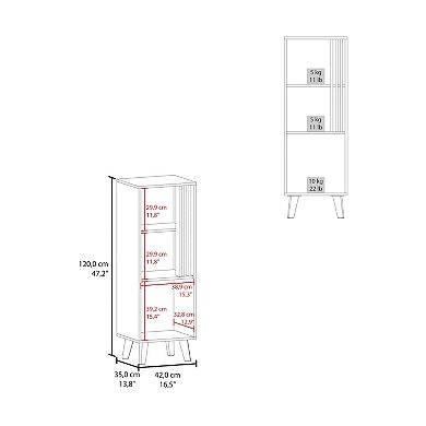 Vance 47" High One Door Cabinet With Two Open Shelves