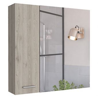Sines Mirror Medicine Cabinet, With Four Internal Shelves, Double Door, Minimalist Bathroom Storage