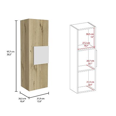 Vanguard Medicine Cabinet, Three Shelves, Single Door Cabinet