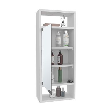 Uros Wall-Mounted Mirror Medicine Cabinet With One Door And Interior Storage Shelves