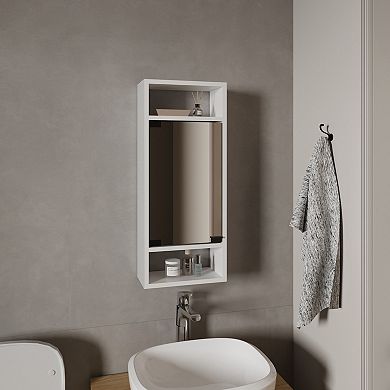 Uros Wall-Mounted Mirror Medicine Cabinet With One Door And Interior Storage Shelves