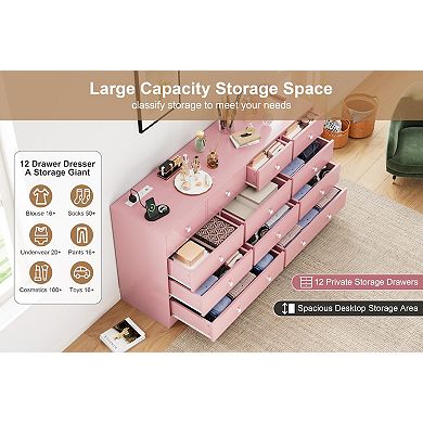 IDEALHOUSE 12-Drawer Dresser with Outlets