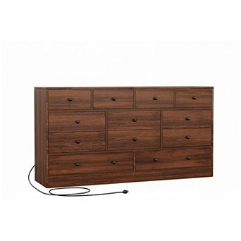 IDEALHOUSE 12-Drawer Dresser with Outlets