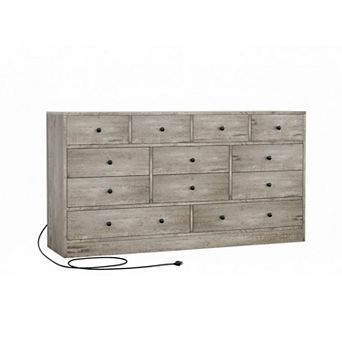 IDEALHOUSE 12-Drawer Dresser with Outlets