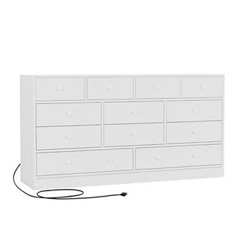IDEALHOUSE 12-Drawer Dresser with Outlets