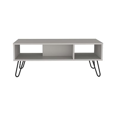 Vassel Coffee Table, Hairpin Legs, Two Shelves