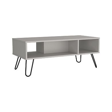 Vassel Coffee Table, Hairpin Legs, Two Shelves