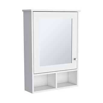 Vina Medicine Cabinet With Mirror Door 29" High Cabinet Organizer With Three Concealed Shelves.