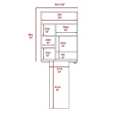 Vatta Wall Foldable Counter Table, with Multiple Shleves and Extending Surface.
