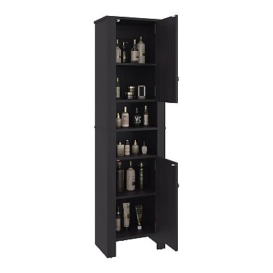 Vanessa Bathroom Cabinet with Auxiliary Storage Modern Freestanding Organizer.