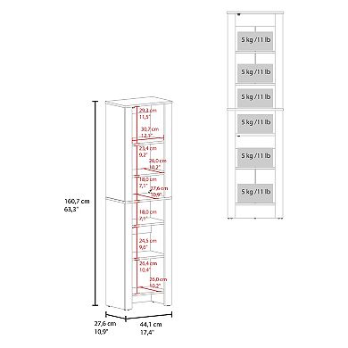 Vanessa Bathroom Cabinet with Auxiliary Storage Modern Freestanding Organizer.