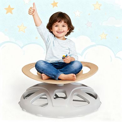 IDEALHOUSE Kids Sensory Swivel Chair - Spinning Balance Training Seat with Safety Handle