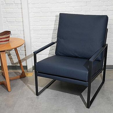 Thick Padded Backrest Modern Armchair