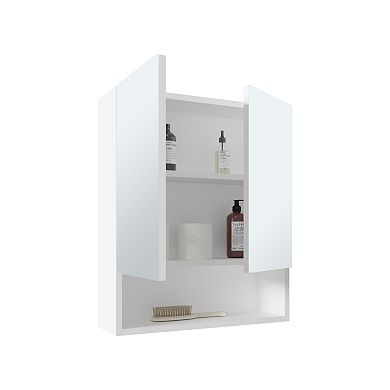 Wanna 23" High Double Door Medicine Cabinet With Three Shelves For Bathroom