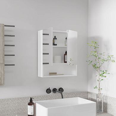 Wanna 23" High Double Door Medicine Cabinet With Three Shelves For Bathroom
