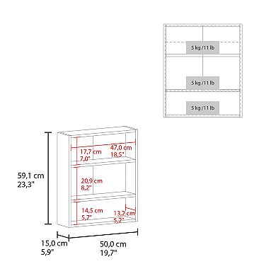 Wanna 23" High Double Door Medicine Cabinet With Three Shelves For Bathroom