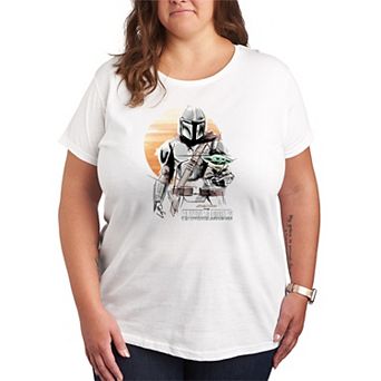 Plus Size Star Wars The Mandalorian Distressed Marker Graphic Tee
