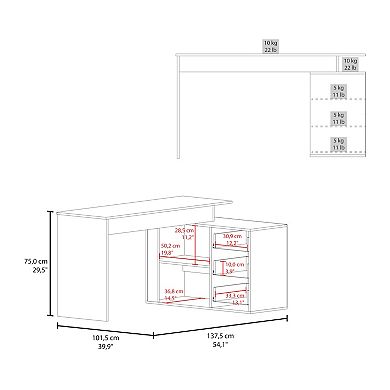 Upton L-Shape Home Office Desk, Studio, Bedroom, Library, Study Table, Work