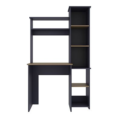 Versalles Writing Desk, Modern Studio or Office Desk, Two Superior Shelves.